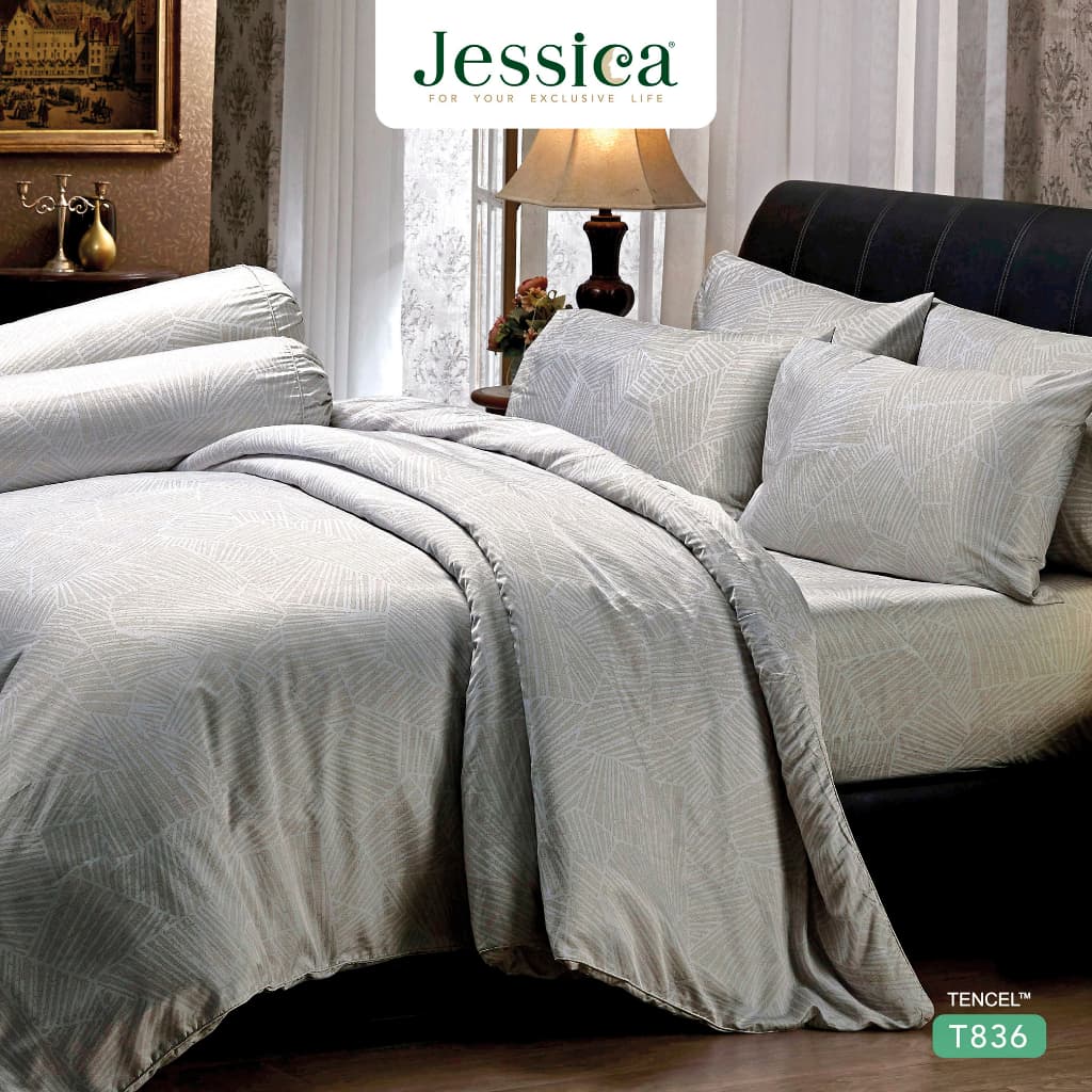 Jessica รุ่น T836 ชุดเครื่องนอน Tencel พิมพ์ลาย สัมผัสนุ่มลื่นดุจแพรไหม ระบายอากาศดีเยี่ยม Jessica T836, ชุดเครื่องนอน Jessica Tencel, ผ้าปูที่นอน 500 เส้นด้าย, ผ้าปูที่นอนเจสสิก้า T836, https://lnwchill.com