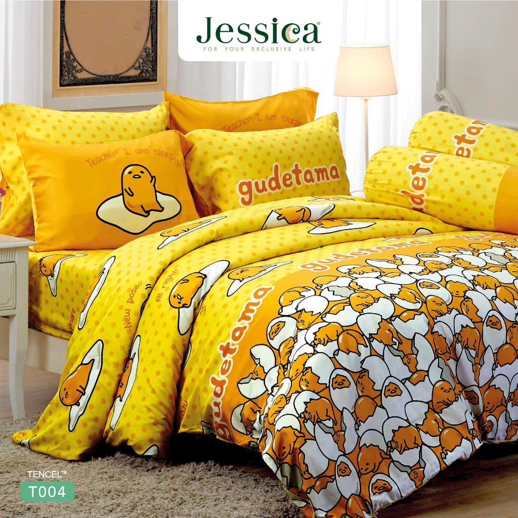 Jessica รุ่น Tencel T004 ชุดเครื่องนอนลายลิขสิทธิ์แท้ Sanrio Gudetama ผลิตจากเส้นใย Tencel™ มอบสัมผัสนุ่มลื่นดุจแพรไหม ระบายอากาศดีเยี่ยม และช่วยลดการสะสมของแบคทีเรีย https://lnwchill.com