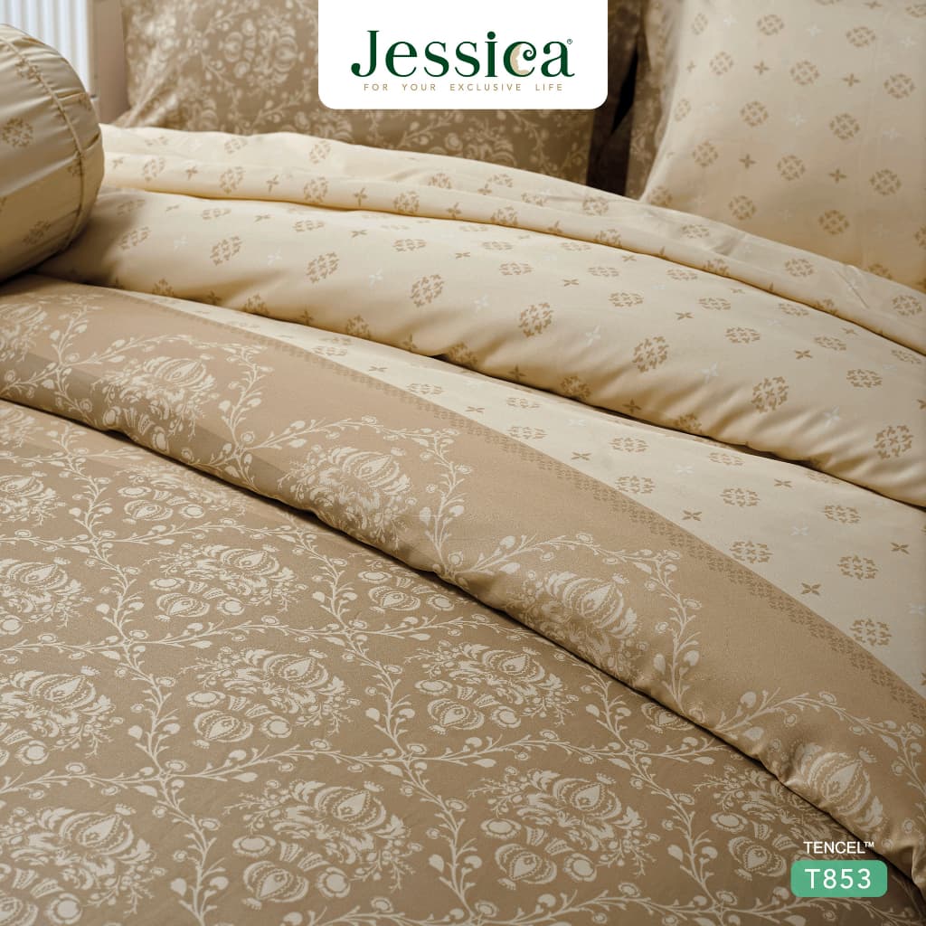 Jessica รุ่น Tencel T853 ชุดเครื่องนอนผ้า Tencel พิมพ์ลาย สัมผัสนุ่มลื่นดุจแพรไหม ระบายอากาศดีเยี่ยม ลดการสะสมของแบคทีเรีย https://lnwchill.com