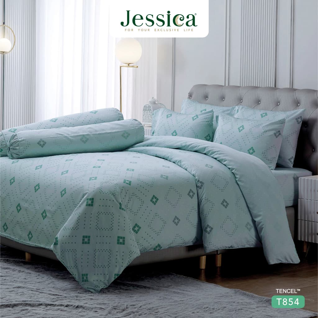 Jessica รุ่น T854 ชุดเครื่องนอน Tencel พิมพ์ลาย สัมผัสนุ่มลื่นดุจแพรไหม ระบายอากาศดีเยี่ยม ยับยั้งแบคทีเรีย https://lnwchill.com