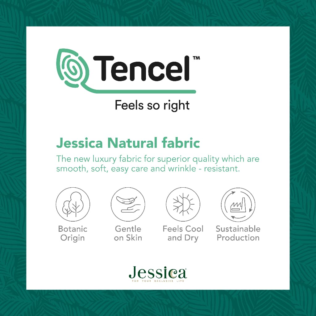 Jessica รุ่น TP005 ชุดเครื่องนอน Tencel™ สีพื้น เนื้อผ้า 500 เส้นด้าย ให้สัมผัสที่นุ่มลื่นดุจแพรไหม อ่อนโยนต่อผิวและเป็นมิตรต่อสิ่งแวดล้อม https://lnwchill.com