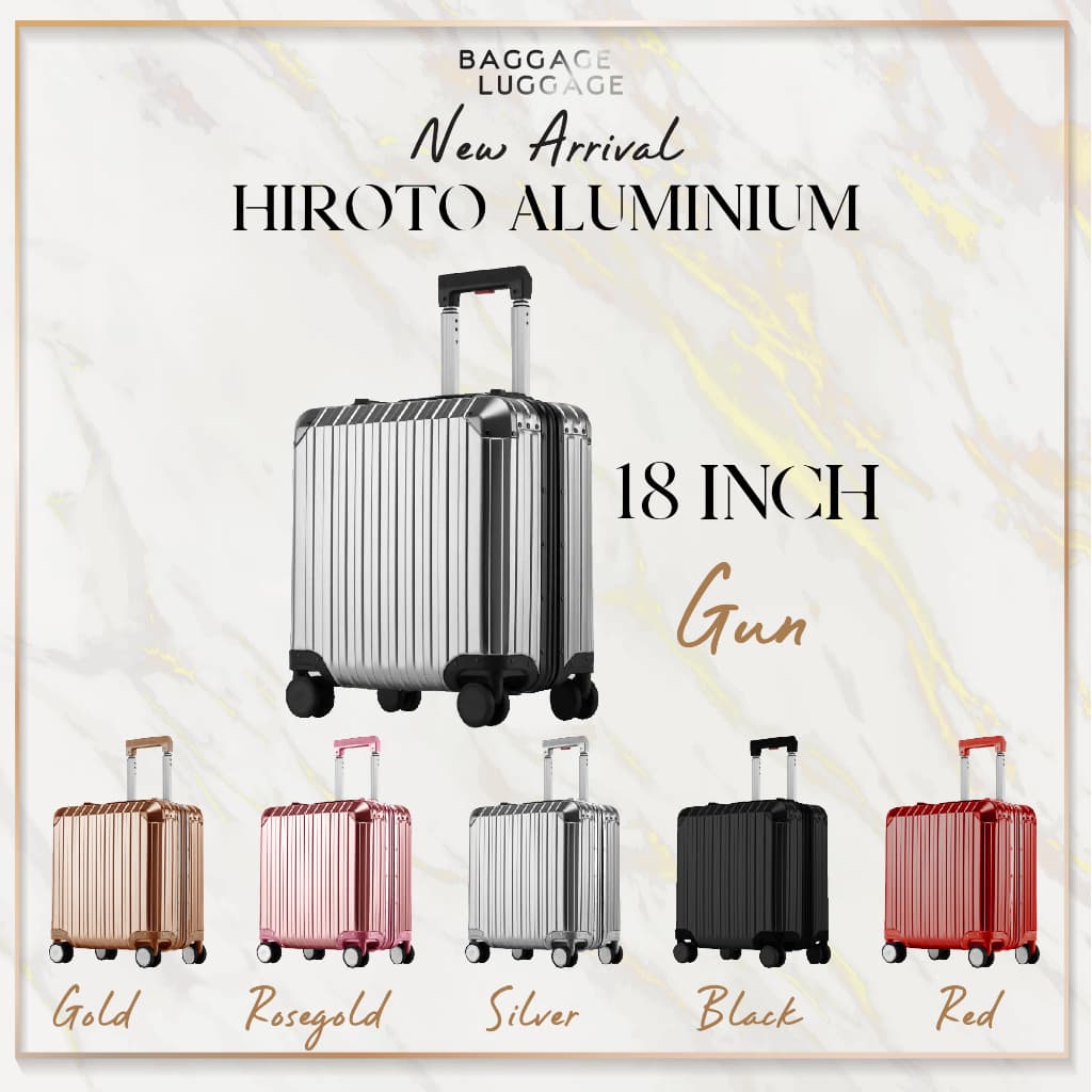BAGGAGE LUGGAGE รุ่น HIROTO กระเป๋าเดินทางอลูมิเนียมแท้ High-Grade 100% ทั้งใบ แข็งแกร่งทนทาน ดีไซน์พรีเมียม ตอบโจทย์ทุกการเดินทาง https://lnwchill.com