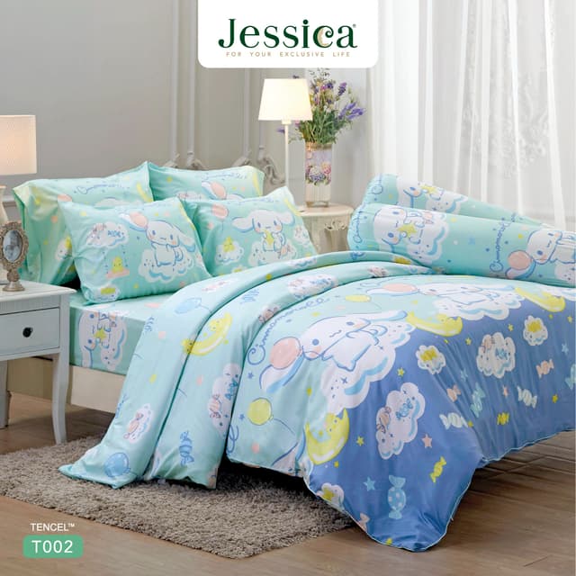 Jessica รุ่น Tencel T002 ชุดเครื่องนอนผ้า Tencel™ Lyocell ลายลิขสิทธิ์แท้ Sanrio Cinnamoroll มอบสัมผัสนุ่มลื่นเย็นสบายและป้องกันแบคทีเรีย