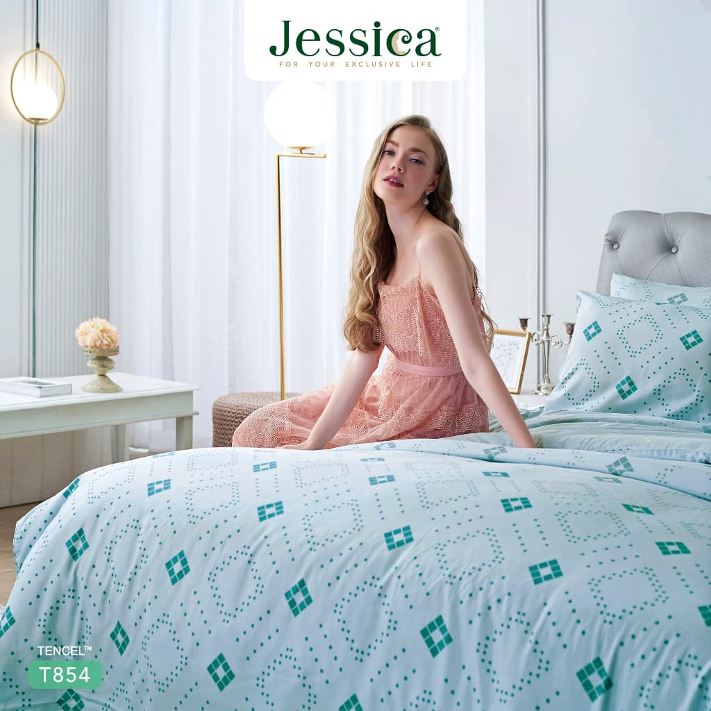 Jessica รุ่น T854 ชุดเครื่องนอน Tencel พิมพ์ลาย สัมผัสนุ่มลื่นดุจแพรไหม ระบายอากาศดีเยี่ยม ยับยั้งแบคทีเรีย https://lnwchill.com
