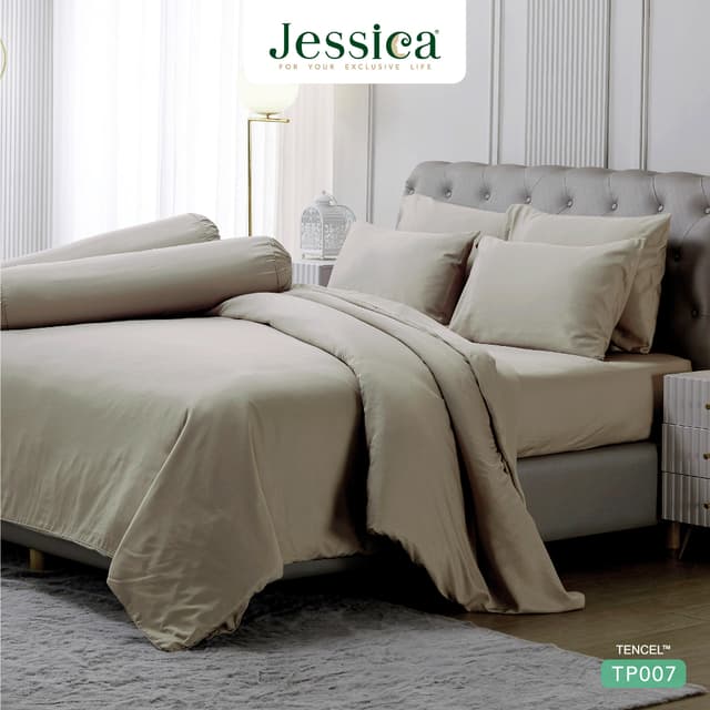 Jessica รุ่น TP007 ชุดเครื่องนอน Tencel™ สีพื้น ที่สุดแห่งสัมผัสอันนุ่มลื่นดุจแพรไหม พร้อมนวัตกรรมระบายอากาศเพื่อการนอนหลับที่เหนือกว่า