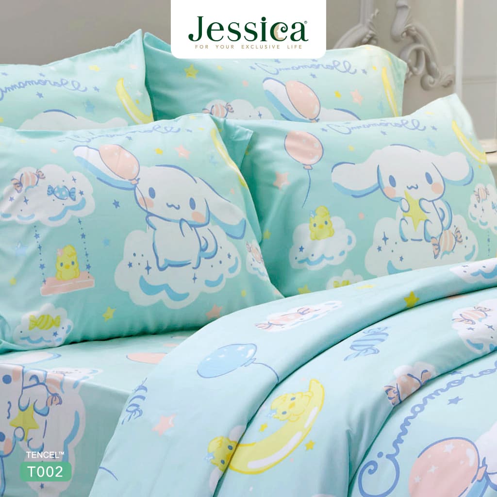Jessica รุ่น Tencel T002 ชุดเครื่องนอนผ้า Tencel™ Lyocell ลายลิขสิทธิ์แท้ Sanrio Cinnamoroll มอบสัมผัสนุ่มลื่นเย็นสบายและป้องกันแบคทีเรีย https://lnwchill.com