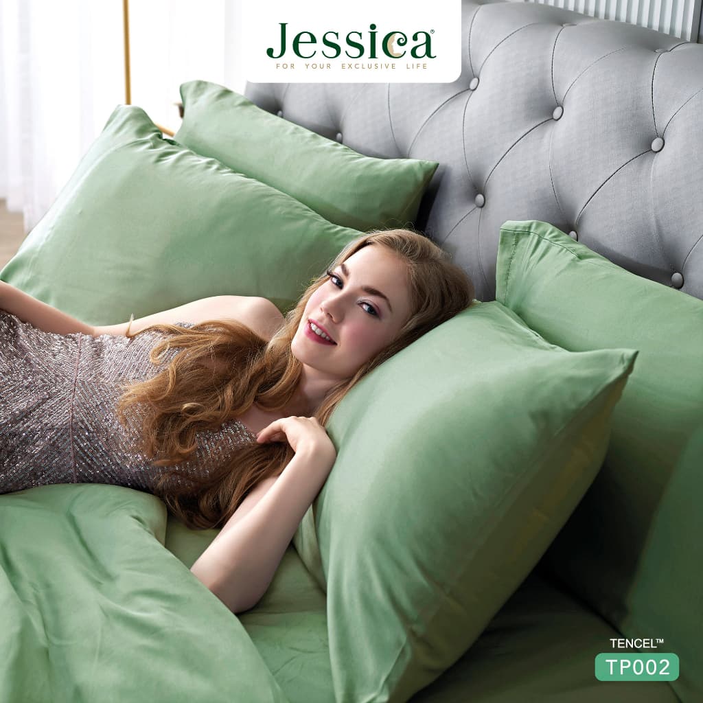 Jessica รุ่น Tencel TP002 ชุดเครื่องนอนสีพื้น ให้สัมผัสที่นุ่มลื่นดุจแพรไหม อ่อนโยนต่อผิว ระบายอากาศได้ดีเยี่ยม ชุดเครื่องนอน Jessica Tencel, ผ้าปูที่นอน Tencel 500 เส้นด้าย, ผ้าห่มนวม https://lnwchill.com