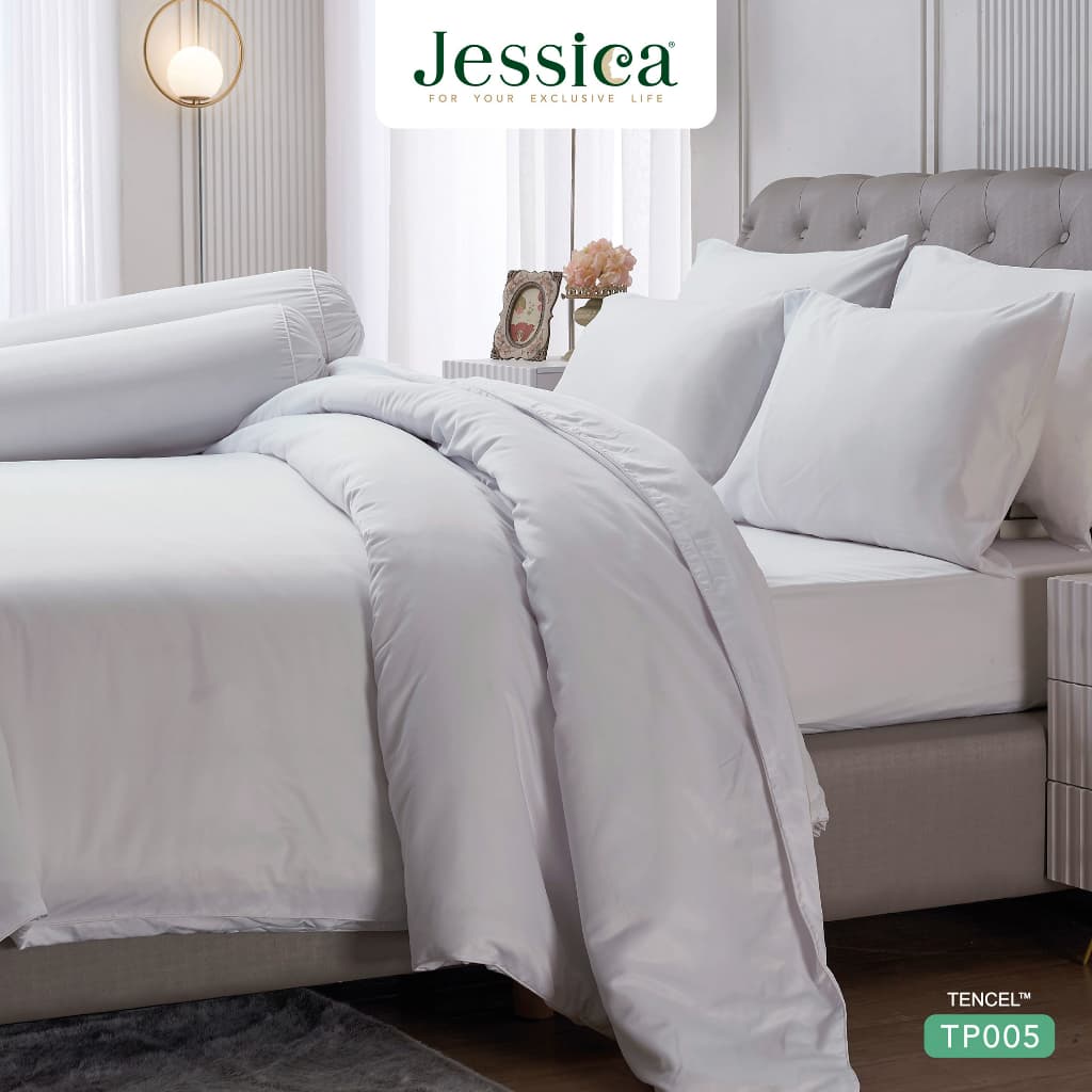 Jessica รุ่น TP005 ชุดเครื่องนอน Tencel™ สีพื้น เนื้อผ้า 500 เส้นด้าย ให้สัมผัสที่นุ่มลื่นดุจแพรไหม อ่อนโยนต่อผิวและเป็นมิตรต่อสิ่งแวดล้อม https://lnwchill.com
