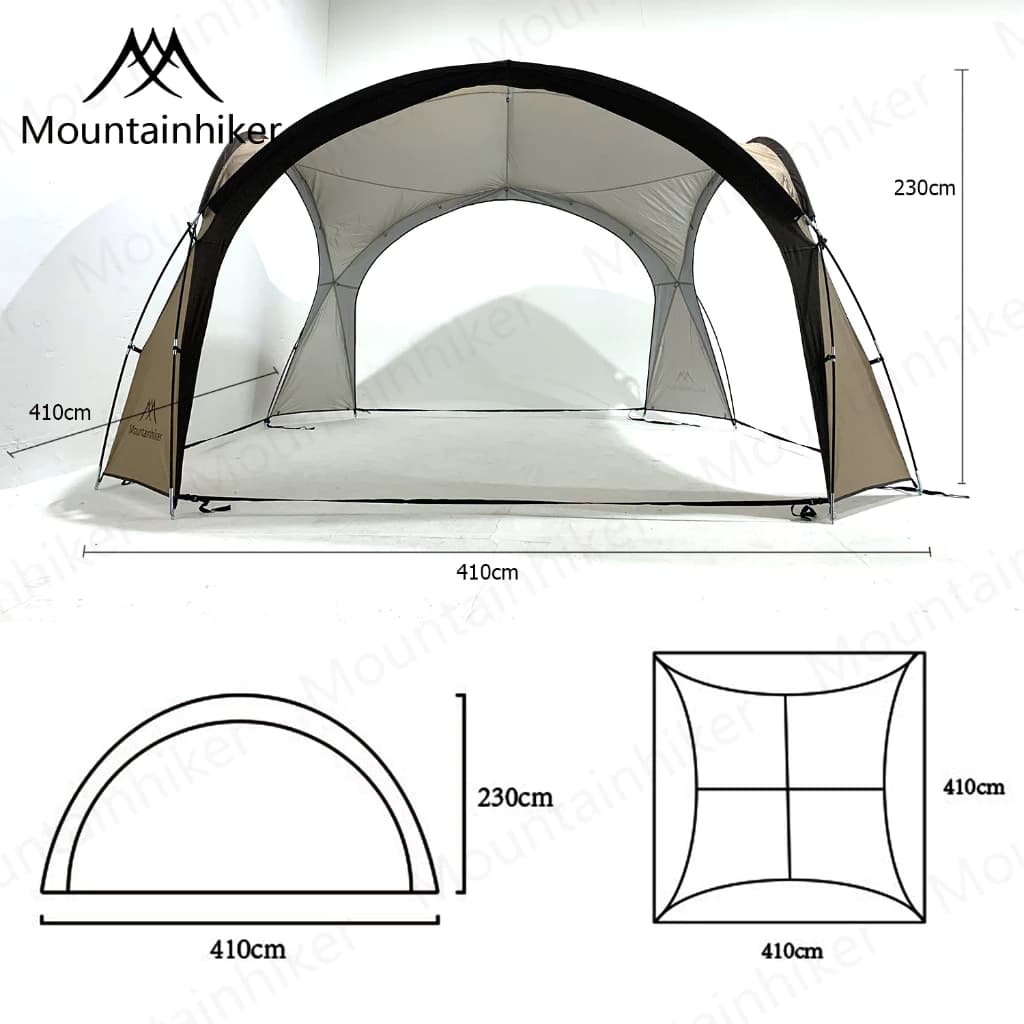 Mountainhiker เต้นท์สนาม พับเก็บได้ อัต กลางแจ้งป่า ป้องกันฝน ผ้าเคลือบสีเงินฟอร์ด Madfox Super UV ได้ 95% UPF50+ ขนาด 8-10 คน https://lnwchill.com