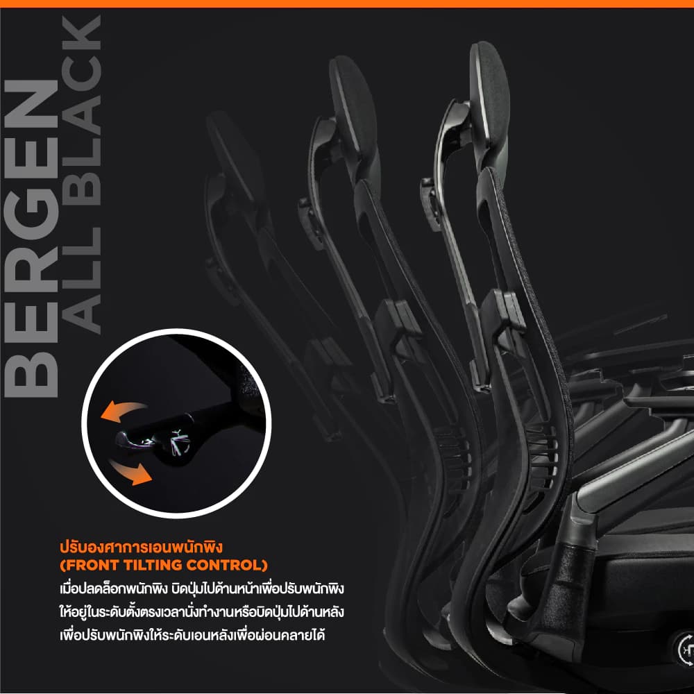 Ergotrend เก้าอี้เพื่อสุขภาพเออร์โกเทรน รุ่น Bergen all black เก้าอี้สีดำ ระบายอากาศดีเยี่ยม นุ่มสบาย ตามหลักสรีระศาสตร์ Ergonomic เก้าอี้พนักพิงสูง ลดอาการปวดเมื่อย เกรดคุณภาพ https://lnwchill.com