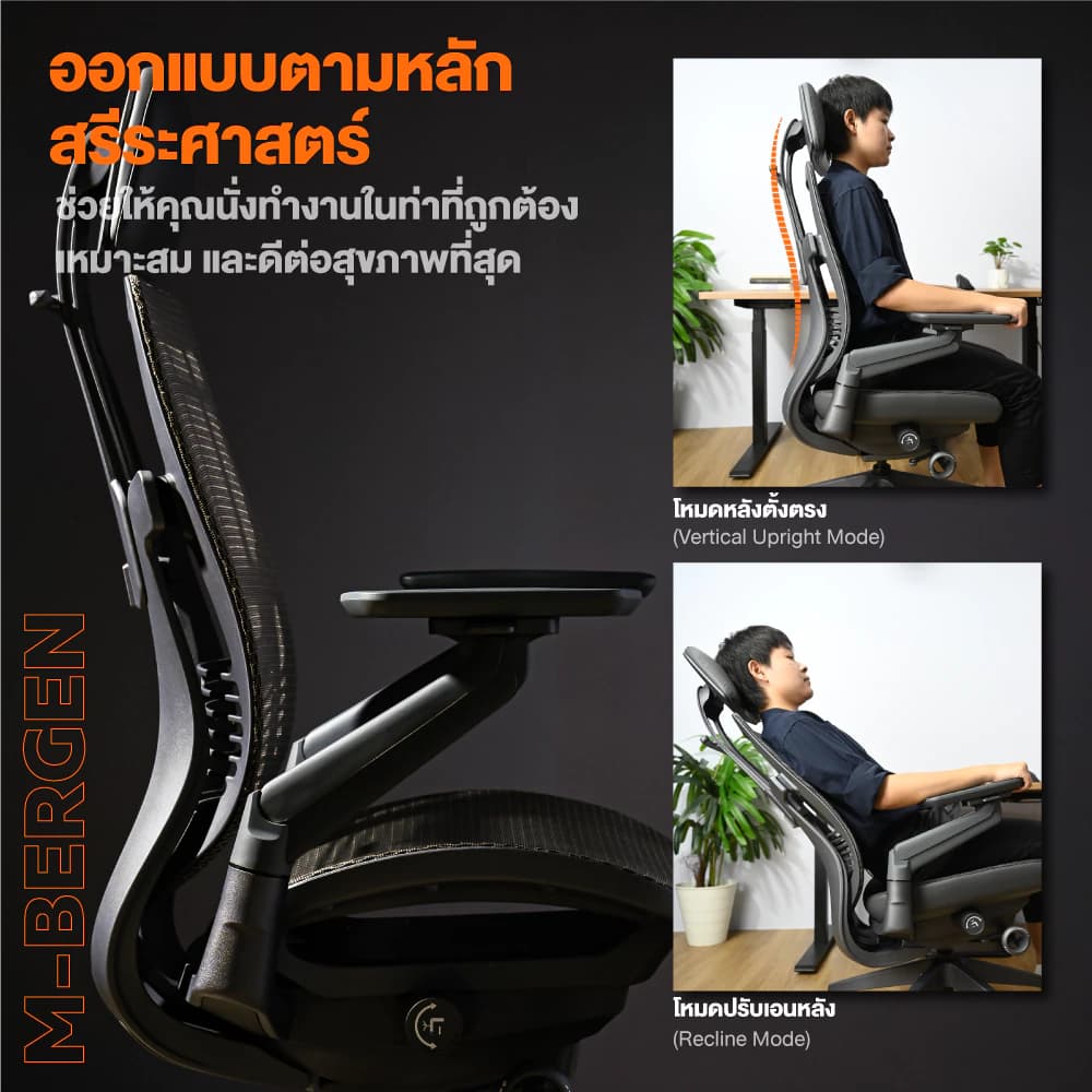 Ergotrend เก้าอี้เพื่อสุขภาพเออร์โกเทรน รุ่น M-Bergen เก้าอี้สีดำ เก้าอี้ทำงานเพื่อสุขภาพ นุ่มสบาย ตามหลักสรีระศาสตร์ ระบายอากาศดีเยี่ยม เก้าอี้เบาะ นุ่ม เกรดพรีเมี่ยม https://lnwchill.com