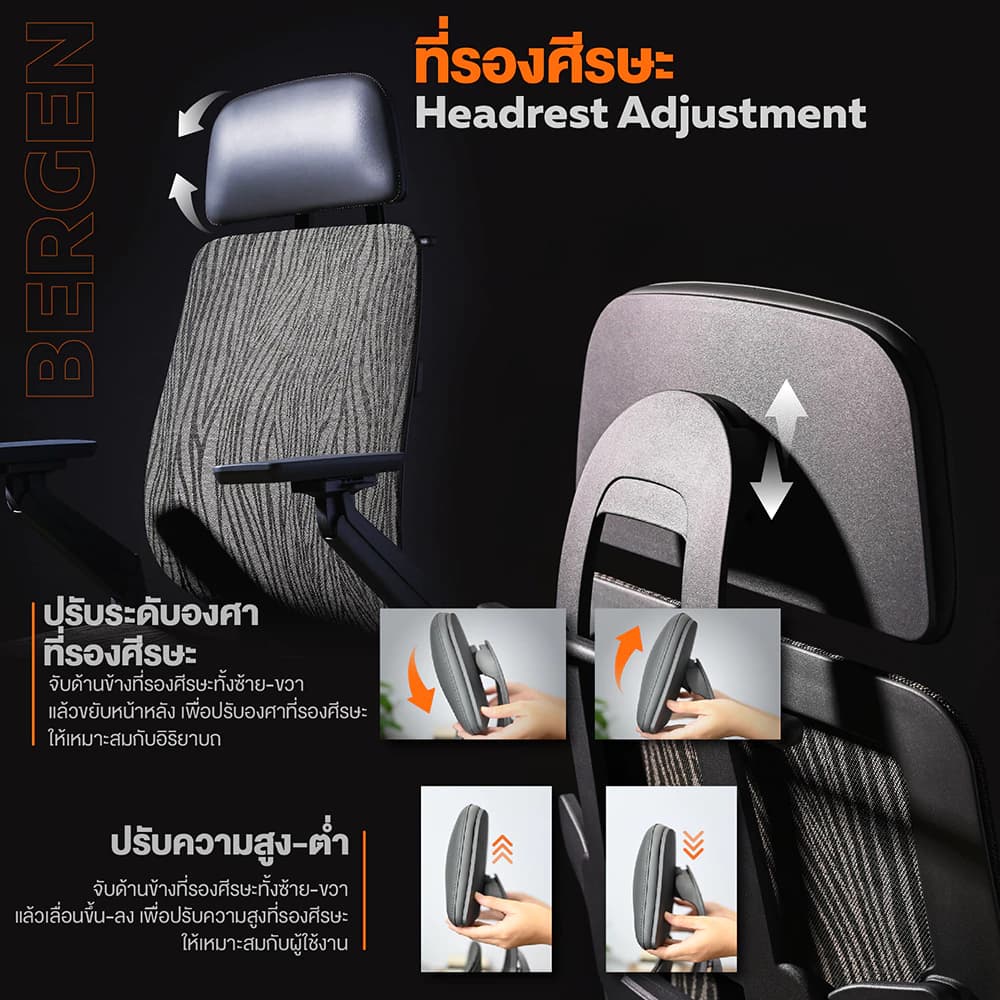 Ergotrend เก้าอี้เพื่อสุขภาพเออร์โกเทรน รุ่น Bergen เก้าอี้สีดำ ระบายอากาศดีเยี่ยม นุ่มสบาย ตามหลักสรีระศาสตร์ Ergonomic เก้าอี้พนักพิงสูง ลดอาการปวดเมื่อย เกรดคุณภาพ https://lnwchill.com