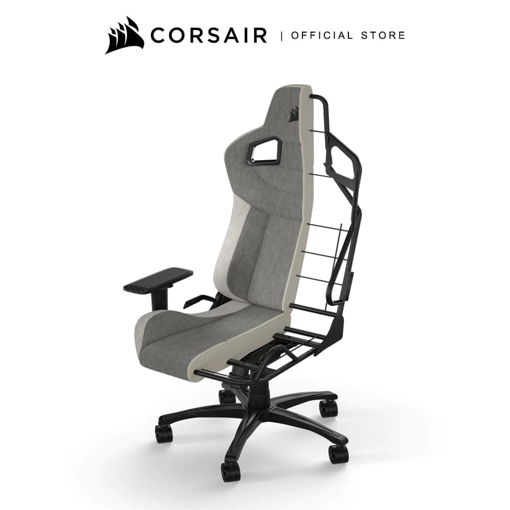 CORSAIR Chair รุ่น T3 RUSH Gaming Chair E-Sport เก้าอี้สีเทา เก้าอี้เกมมิ่งเพื่อสุขภาพ นุ่มสบาย ตามหลักสรีระศาสตร์ เก้าอี้พนักพิงสูง ลดอาการปวดเมื่อย เกรดพรีเมี่ยม — Gray/White https://lnwchill.com