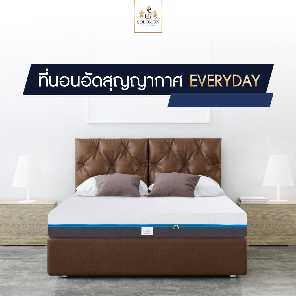 Solomon mattress รุ่น EVERYDAY ที่นอนยางพาราธรรมชาติแท้ 100% หนา 6 นิ้ว รองรับสรีระ 7 โซน บรรเทาอาการปวดหลัง https://lnwchill.com