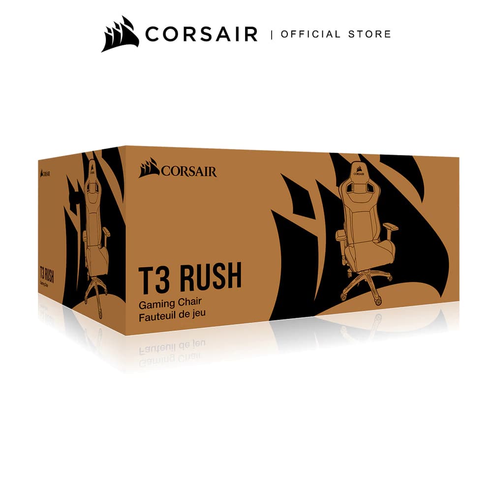CORSAIR Chair รุ่น T3 RUSH Gaming Chair E-Sport เก้าอี้สีเทา เก้าอี้เกมมิ่งเพื่อสุขภาพ นุ่มสบาย ตามหลักสรีระศาสตร์ เก้าอี้พนักพิงสูง ลดอาการปวดเมื่อย เกรดพรีเมี่ยม — Gray/White https://lnwchill.com