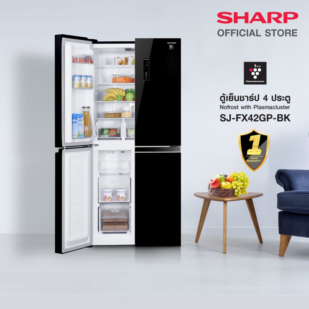 SHARP รุ่น SJ-FX57GP-BK SJ-FX57GP-BR SJ-FX42GP-BK SJ-FX42TP-SL ตู้เย็น 4 ประตู พลาสม่าคลัสเตอร์ 14-20.2 คิว ถนอมอาหารสดใหม่ประหยัดพลังงาน https://lnwchill.com