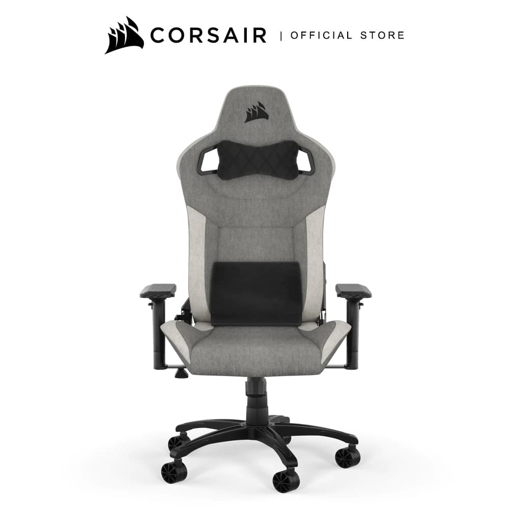 CORSAIR Chair รุ่น T3 RUSH Gaming Chair E-Sport เก้าอี้สีเทา เก้าอี้เกมมิ่งเพื่อสุขภาพ นุ่มสบาย ตามหลักสรีระศาสตร์ เก้าอี้พนักพิงสูง ลดอาการปวดเมื่อย เกรดพรีเมี่ยม — Gray/White https://lnwchill.com