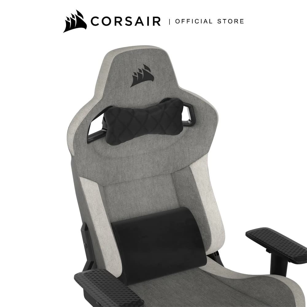 CORSAIR Chair รุ่น T3 RUSH Gaming Chair E-Sport เก้าอี้สีเทา เก้าอี้เกมมิ่งเพื่อสุขภาพ นุ่มสบาย ตามหลักสรีระศาสตร์ เก้าอี้พนักพิงสูง ลดอาการปวดเมื่อย เกรดพรีเมี่ยม — Gray/White https://lnwchill.com