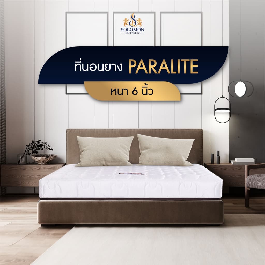 Solomon mattress SOLOMON รุ่น Paralite ที่นอนยางพาราเสริมยางพาราอัด หนา 6 นิ้ว รองรับสรีระได้ดีเยี่ยม https://lnwchill.com