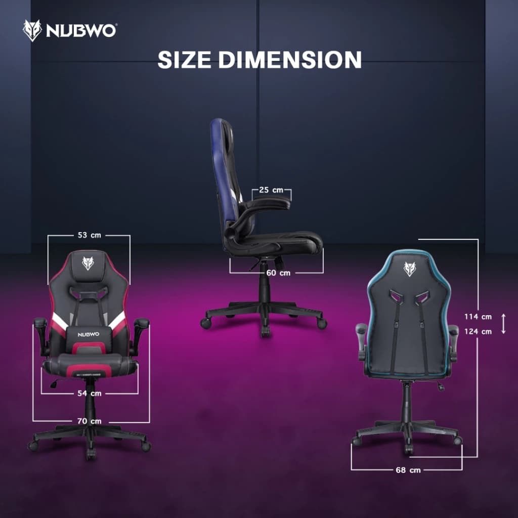 NUBWO Gaming Chair E-Sport เก้าอี้เกมมิ่ง เก้าอี้สีกรมท่า สีน้ำเงินเข้ม สีชมพู สีเขียวหัวเป็ด นุ่มสบาย ตามหลักสรีระศาสตร์ ขาไนลอนสามารถพับที่วางแขนขึ้นได้ เก้าอี้พนักพิงต่ำ รุ่น NBCH-030 https://lnwchill.com