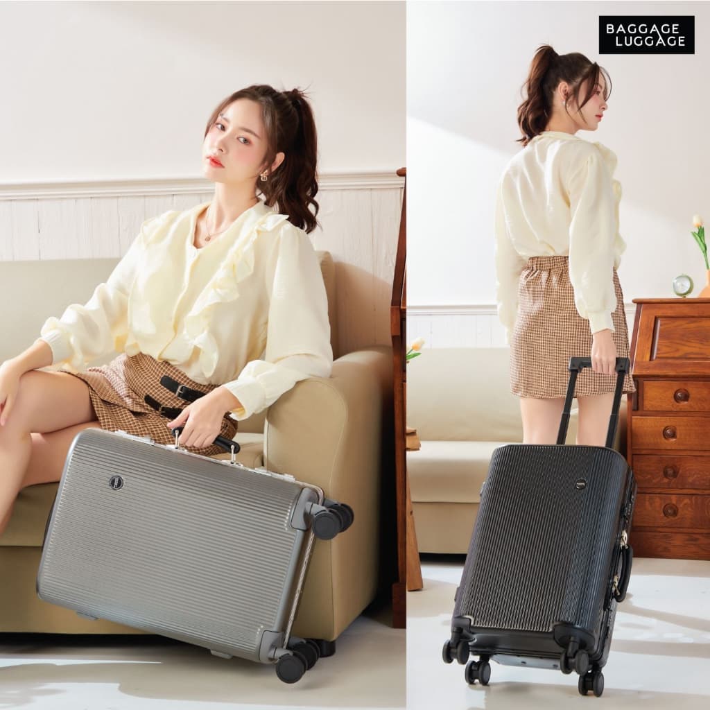 BAGGAGE LUGGAGE รุ่น BRITISH PASTEL กระเป๋าเดินทางโครงสร้างอลูมิเนียม ผิวกันรอย ดีไซน์หรู ล้อลื่น พร้อมระบบ TSA Lock ตอบโจทย์ทุกการเดินทางอย่างมีสไตล์ https://lnwchill.com
