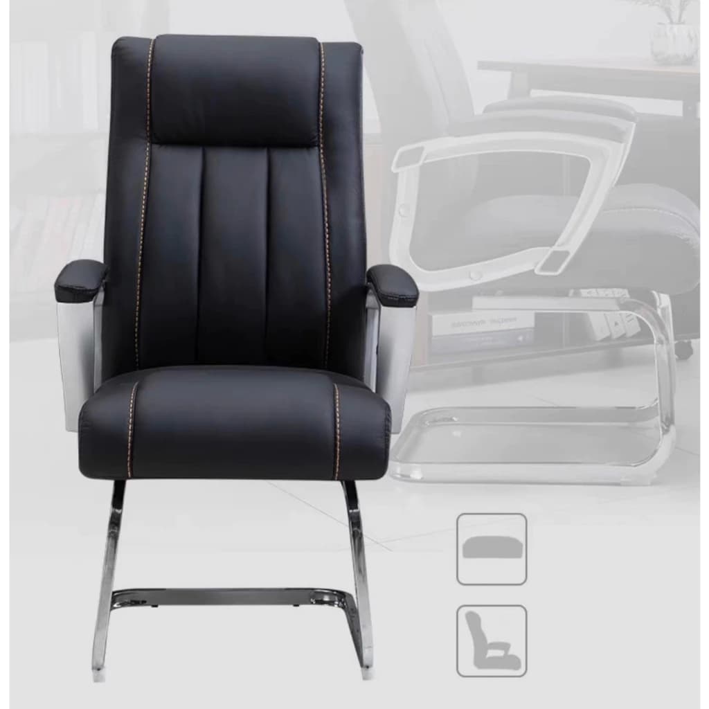 GoodLuck เก้าอี้สำนักงาน เก้าอี้นั่งทำงาน ขาเหล็กตรงส่วนฐานหมุนได้ เก้าอี้ผู้บริหาร Furniture Office chair ch162 https://lnwchill.com