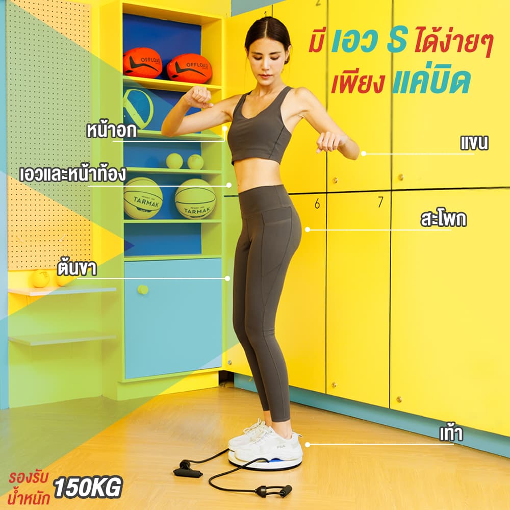 XtivePRO จานทวิสพร้อมเชือก จานหมุนเอว ที่หมุนลดเอว มี 5 สีให้เลือก จานทวิส บริหารเอว Wriggle plate with rope https://lnwchill.com