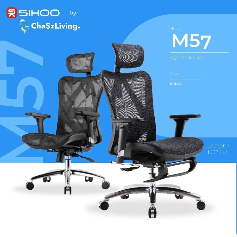 ChaSz Living เก้าอี้สุขภาพ Sihoo​ รุ่น M57 (Comfy)​ เบาะตาข่าย​มีที่วางขา​​ เก้าอี้สุขภาพที่คุ้มที่สุด ลดอาการปวดเมื่อย นั่งสบายไม่ปวดหลัง https://lnwchill.com