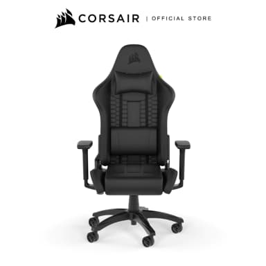 CORSAIR Chair รุ่น TC100 RELAXED Gaming Chair เก้าอี้เกมมิ่งเพื่อสุขภาพ นุ่มสบาย ตามหลักสรีระศาสตร์ E-Sport- Leatherette Black/Black เก้าอี้สีดำ เกรดพรีเมี่ยม