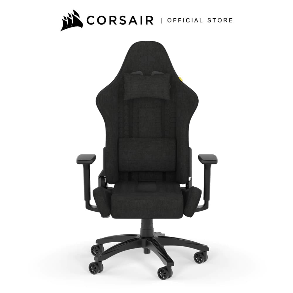 CORSAIR Chair รุ่น TC100 RELAXED Gaming Chair E-Sport เก้าอี้สีดำ เก้าอี้เกมมิ่งเพื่อสุขภาพ นุ่มสบาย ตามหลักสรีระศาสตร์ เก้าอี้เบาะ นุ่ม เกรดพรีเมี่ยม - Fabric Black/Black https://lnwchill.com