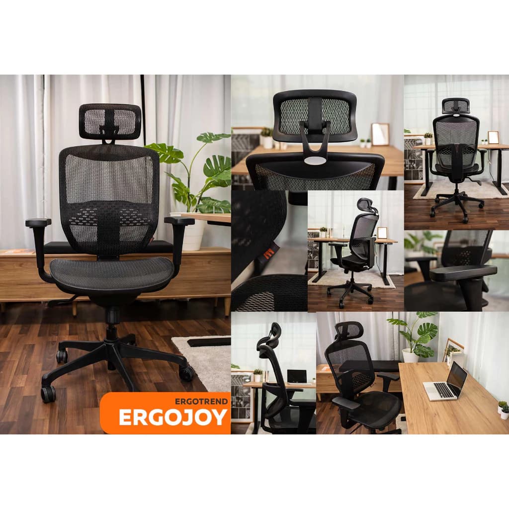 Ergotrend เก้าอี้เพื่อสุขภาพ เออร์โกเทรน รุ่น ERGO JOY PRO เก้าอี้สีดำ ระบายอากาศดีเยี่ยม นุ่มสบาย ตามหลักสรีระศาสตร์ Ergonomic เก้าอี้พนักพิงสูง ลดอาการปวดเมื่อย เกรดคุณภาพ https://lnwchill.com