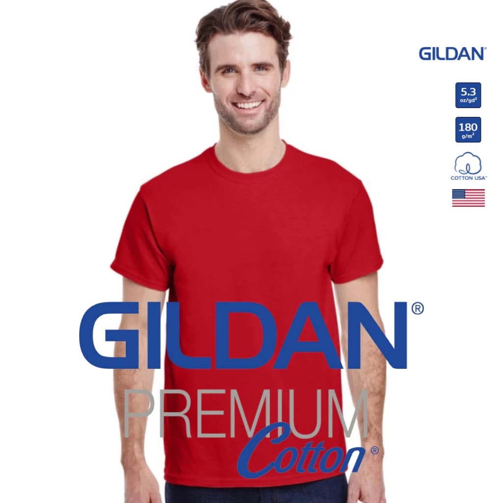 GILDAN® พรีเมี่ยม เสื้อยืดแขนสั้น - แดง 40C https://lnwchill.com