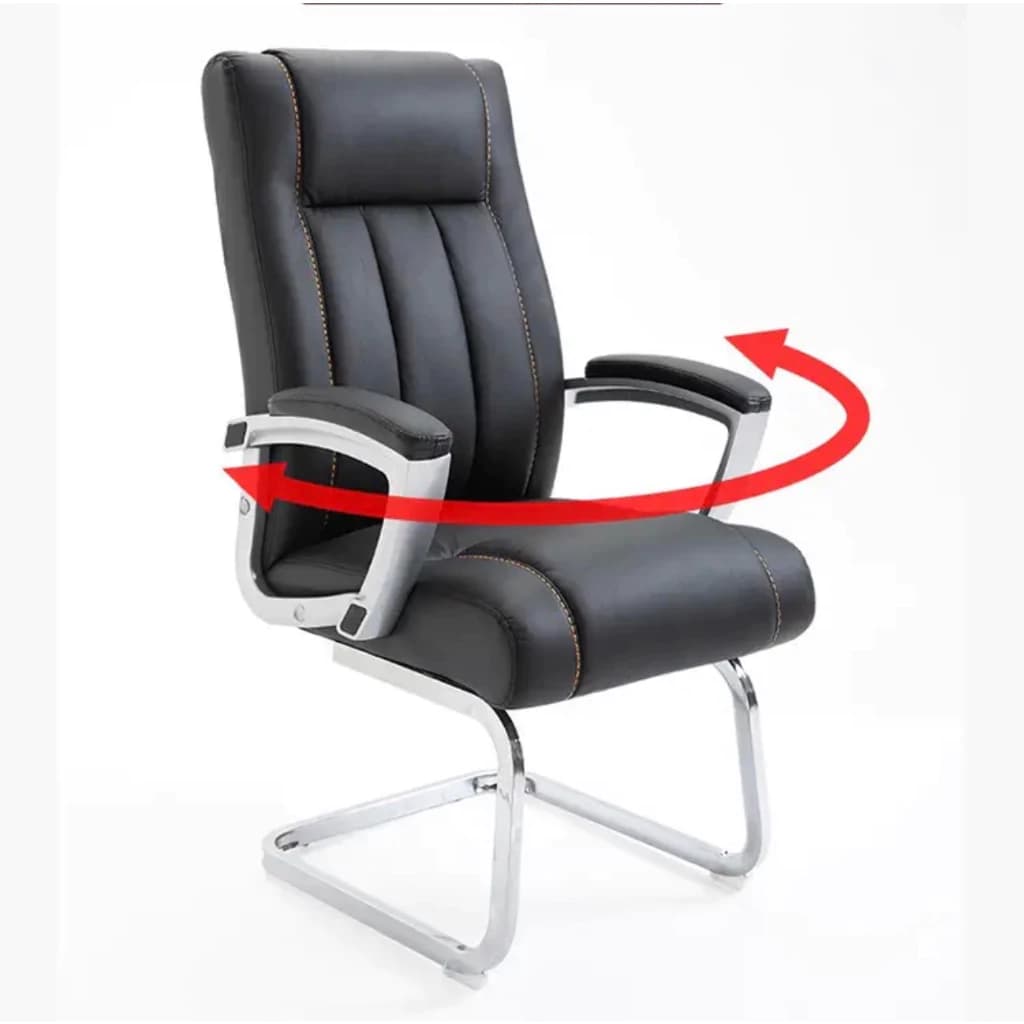 GoodLuck เก้าอี้สำนักงาน เก้าอี้นั่งทำงาน ขาเหล็กตรงส่วนฐานหมุนได้ เก้าอี้ผู้บริหาร Furniture Office chair ch162 https://lnwchill.com