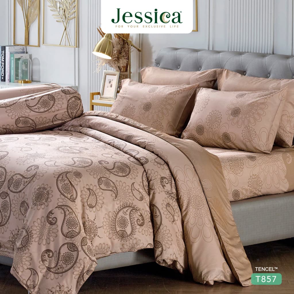 Jessica รุ่น T857 ชุดเครื่องนอน Tencel พิมพ์ลาย สัมผัสนุ่มลื่นดุจแพรไหม ระบายอากาศดีเยี่ยม https://lnwchill.com