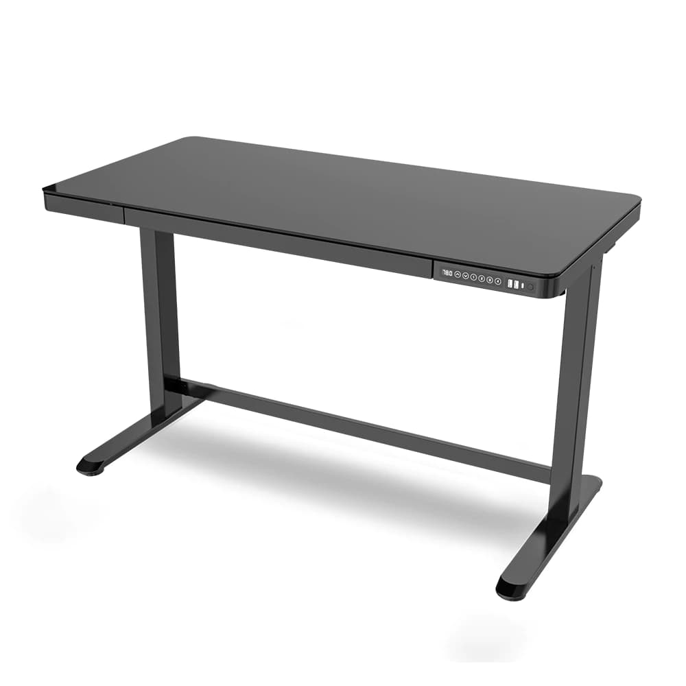 Ergotrend โต๊ะไฟฟ้าเออร์โกเทรน ยืน-นั่งทำงาน รุ่น Sit 2 Stand glass desk กระจกดำ ขนาด 60x120cm https://lnwchill.com
