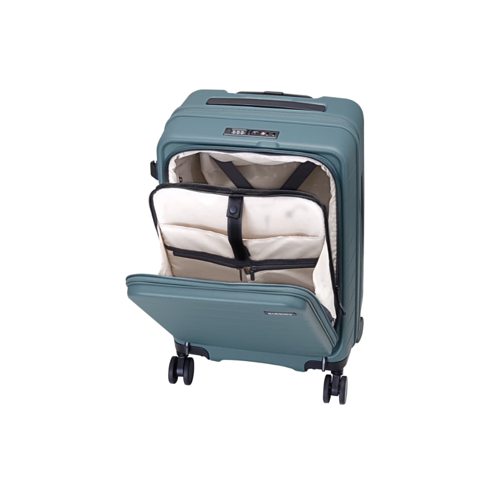 Caggioni รุ่น N20022 Espace กระเป๋าเดินทาง PC 100% สีฟ้า ดีไซน์เปิดหน้าสะดวก พร้อมช่องใส่โน้ตบุ๊กและระบบล็อก TSA เพื่อการเดินทางที่คล่องตัวและปลอดภัย https://lnwchill.com