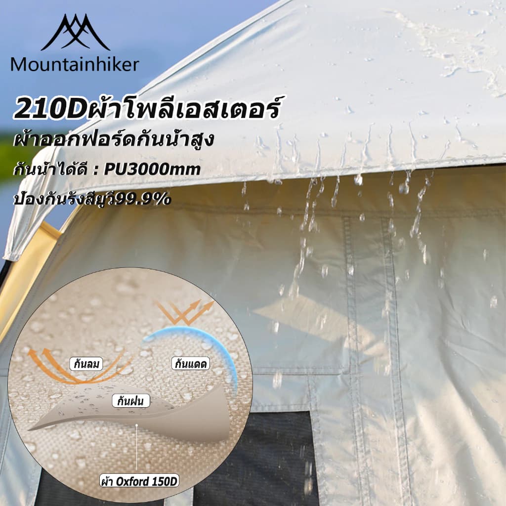 Mountainhiker Naturehike เต็นท์ กางอัตโนมัติ พับได้ แจ้ง เดินป่า นอน สนามเดินป่า พักในสวน ขนาด 3-4 คน https://lnwchill.com