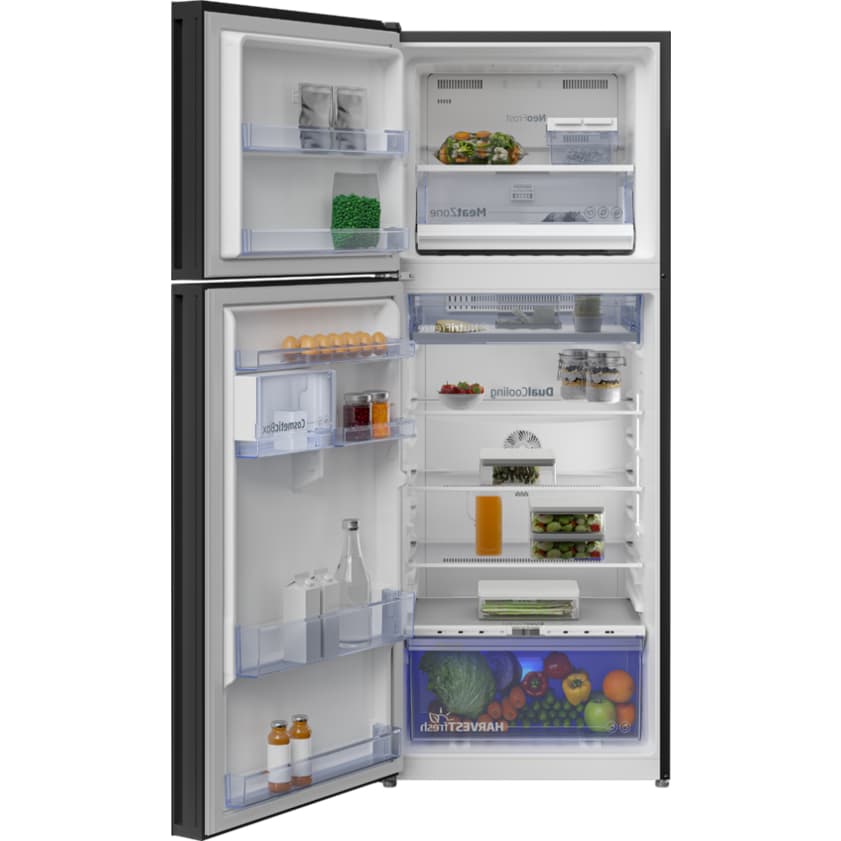Beko รุ่น RDNT401E40VZHFSGB ตู้เย็นกระจกดำ 2 ประตู 13.2 คิว อินเวอร์เตอร์ เทคโนโลยี NutriFreeze HarvestFresh https://lnwchill.com