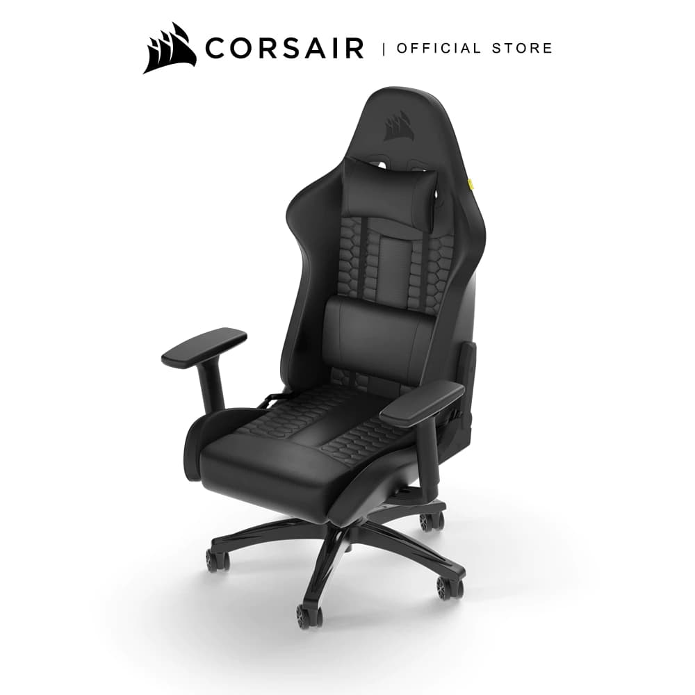 CORSAIR Chair รุ่น TC100 RELAXED Gaming Chair เก้าอี้เกมมิ่งเพื่อสุขภาพ นุ่มสบาย ตามหลักสรีระศาสตร์ E-Sport- Leatherette Black/Black เก้าอี้สีดำ เกรดพรีเมี่ยม https://lnwchill.com