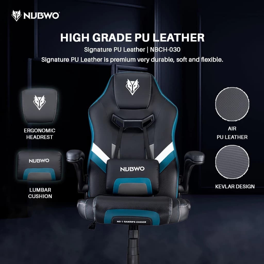 NUBWO Gaming Chair E-Sport เก้าอี้เกมมิ่ง เก้าอี้สีกรมท่า สีน้ำเงินเข้ม สีชมพู สีเขียวหัวเป็ด นุ่มสบาย ตามหลักสรีระศาสตร์ ขาไนลอนสามารถพับที่วางแขนขึ้นได้ เก้าอี้พนักพิงต่ำ รุ่น NBCH-030 https://lnwchill.com