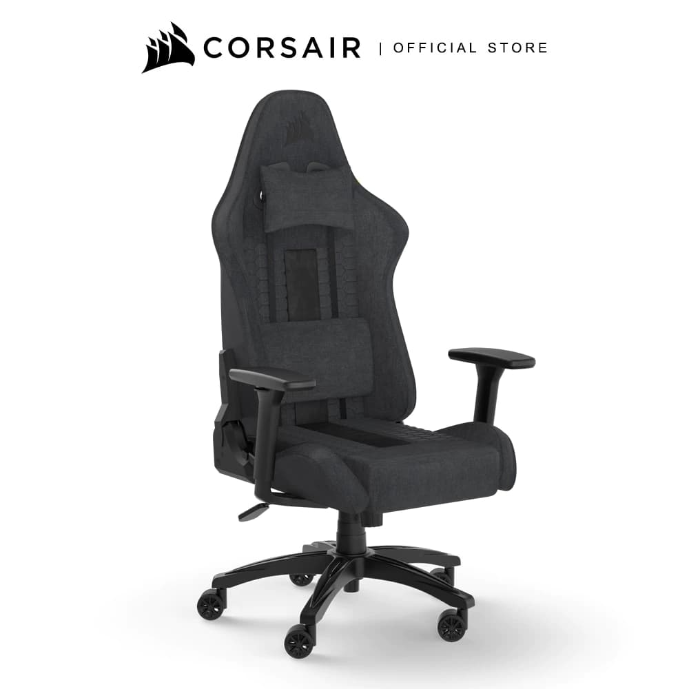 CORSAIR Chair รุ่น TC100 RELAXED Gaming Chair E-Sport เก้าอี้สีเทา เก้าอี้พนักพิงสูง ลดอาการปวดเมื่อย เก้าอี้เบาะ นุ่ม เกรดพรีเมี่ยม - Fabric Black/Grey https://lnwchill.com