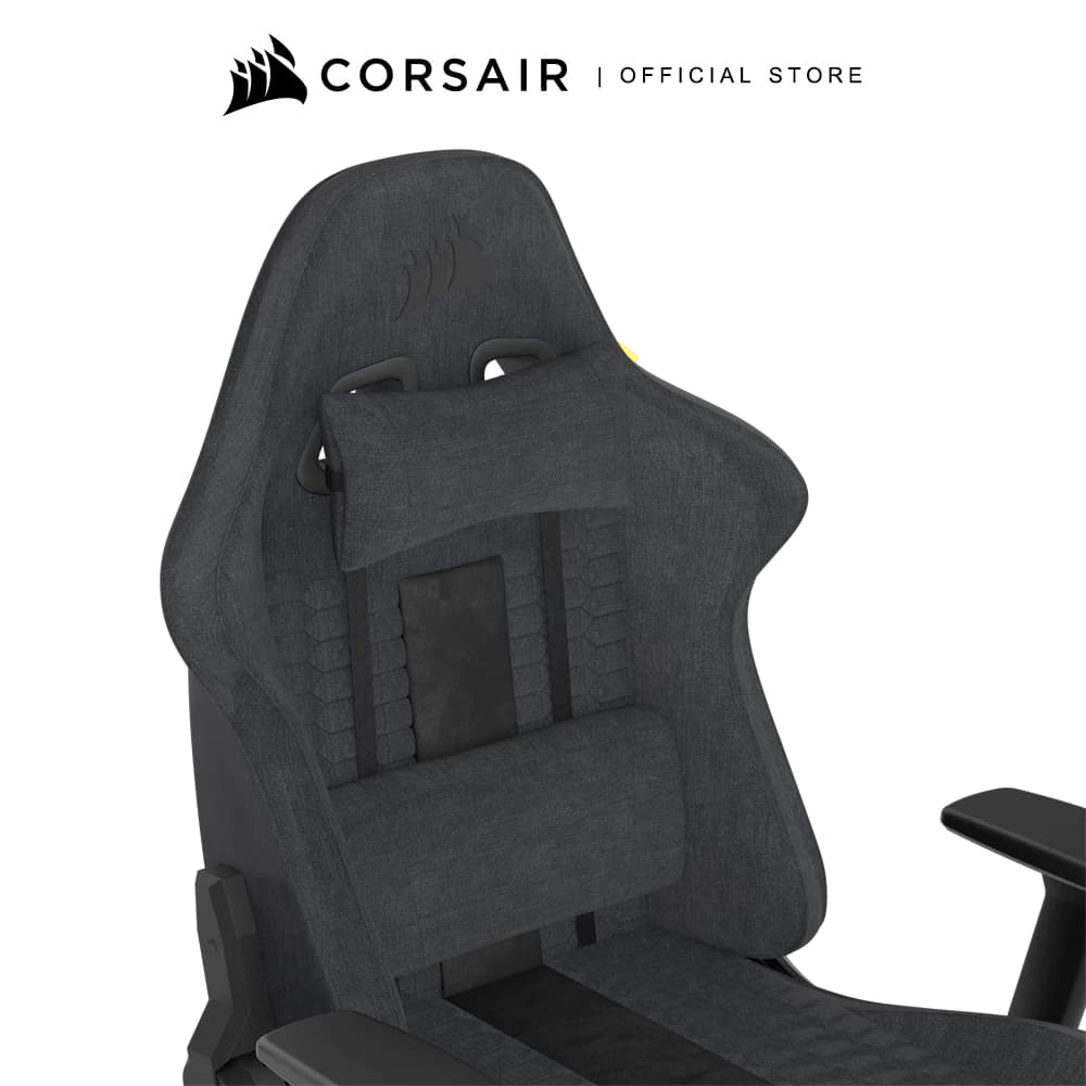 CORSAIR Chair รุ่น TC100 RELAXED Gaming Chair E-Sport เก้าอี้สีเทา เก้าอี้พนักพิงสูง ลดอาการปวดเมื่อย เก้าอี้เบาะ นุ่ม เกรดพรีเมี่ยม - Fabric Black/Grey https://lnwchill.com