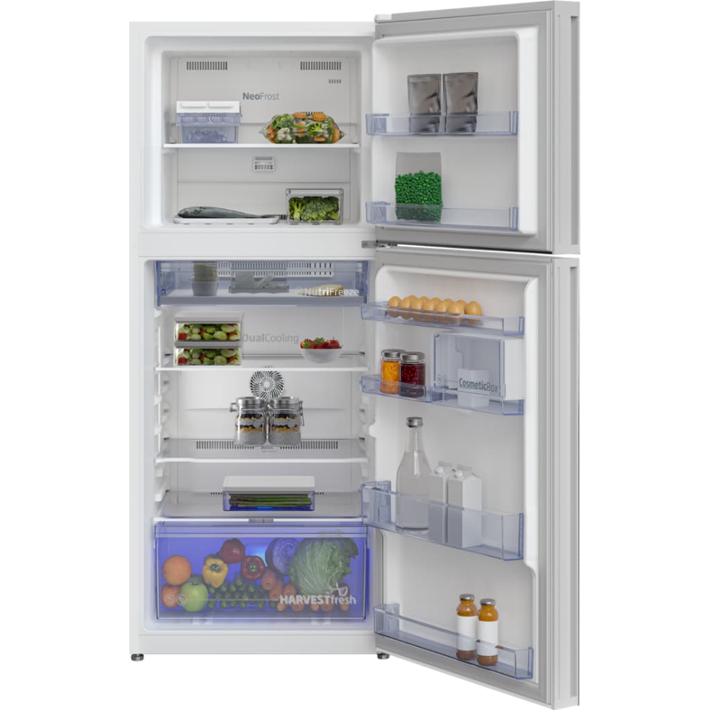 BEKO รุ่น RDNT371I40VHFSGW ตู้เย็น 2 ประตู 12 คิว กระจกขาว อินเวอร์เตอร์ พร้อมเทคโนโลยี NutriFreeze และ HarvestFresh https://lnwchill.com