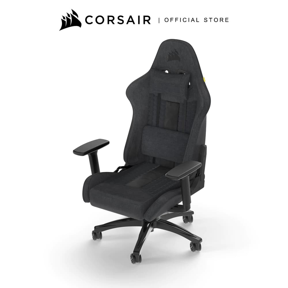 CORSAIR Chair รุ่น TC100 RELAXED Gaming Chair E-Sport เก้าอี้สีเทา เก้าอี้พนักพิงสูง ลดอาการปวดเมื่อย เก้าอี้เบาะ นุ่ม เกรดพรีเมี่ยม - Fabric Black/Grey https://lnwchill.com