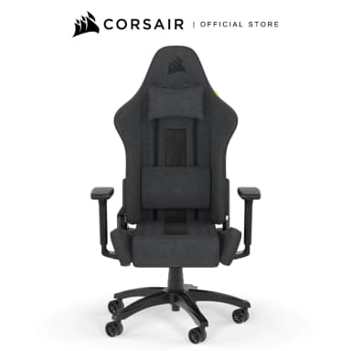 CORSAIR Chair รุ่น TC100 RELAXED Gaming Chair E-Sport เก้าอี้สีเทา เก้าอี้พนักพิงสูง ลดอาการปวดเมื่อย เก้าอี้เบาะ นุ่ม เกรดพรีเมี่ยม - Fabric Black/Grey