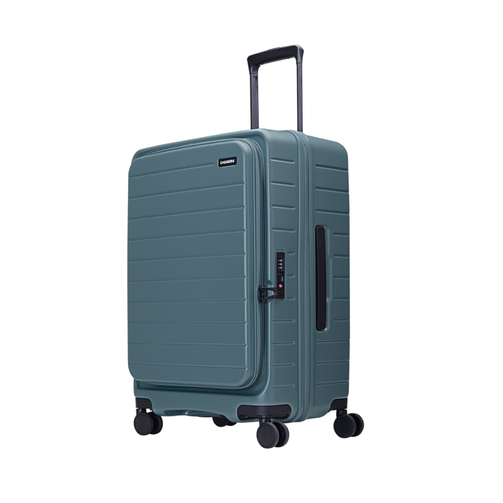 Caggioni รุ่น N20022 Espace กระเป๋าเดินทาง PC 100% สีฟ้า ดีไซน์เปิดหน้าสะดวก พร้อมช่องใส่โน้ตบุ๊กและระบบล็อก TSA เพื่อการเดินทางที่คล่องตัวและปลอดภัย https://lnwchill.com