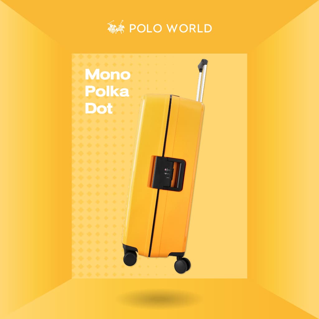 POLO WORLD รุ่น PW417 กระเป๋าเดินทาง Hardcase ลาย Polka Dot วัสดุ Polypropylene แข็งแรงทนทาน ล้อลากคู่ 360 องศา พร้อมระบบ TSA Lock https://lnwchill.com
