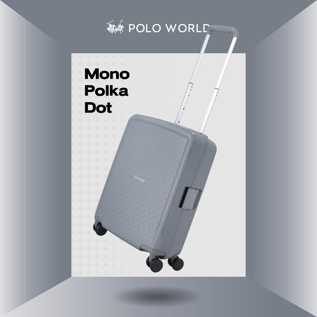 POLO WORLD รุ่น PW417 กระเป๋าเดินทาง Hardcase ลาย Polka Dot วัสดุ Polypropylene แข็งแรงทนทาน ล้อลากคู่ 360 องศา พร้อมระบบ TSA Lock https://lnwchill.com