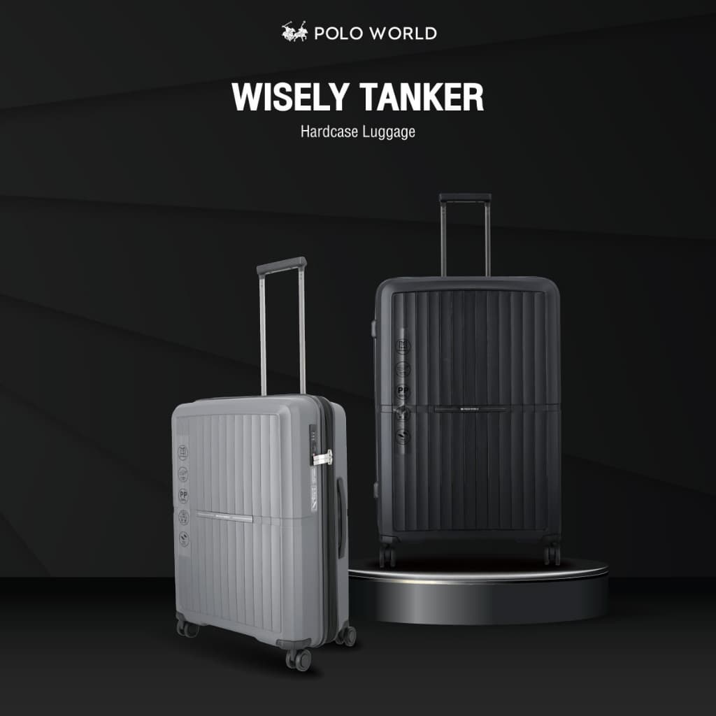 POLO WORLD รุ่น PW418 Wisely Tanker Hardcase Luggage กระเป๋าเดินทางล้อลากวัสดุ PP แข็งแรงทนทาน พร้อมระบบ TSA Lock รับประกัน 2 ปี https://lnwchill.com