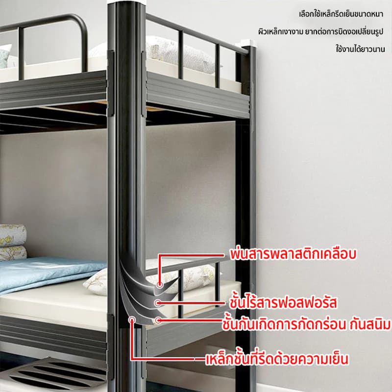 Hom heart เตียงสอง2ชั้น เตียงเหล็กสองชั้น เหมาะแก่การใช้งานหลากหลายสถานที่ หอพักนักเรียนเตียงพนักงานหอพักเตียงสองชั้น https://lnwchill.com